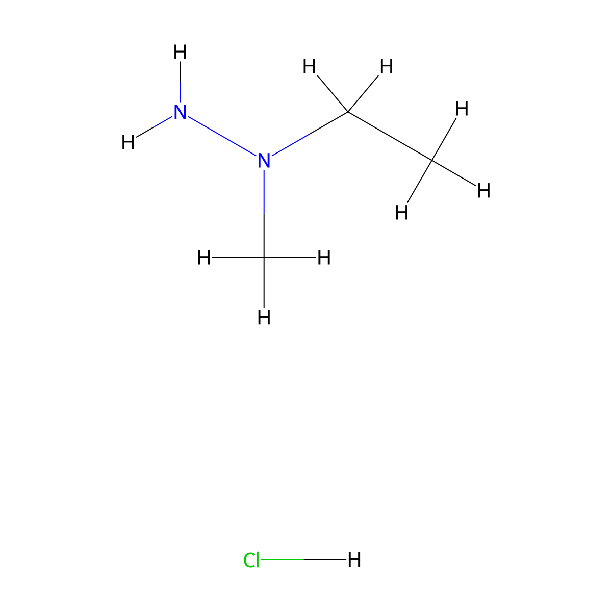 1-Ethyl-1-methylhydrazine hydrochloride molecular structure, CAS 5514-24-9