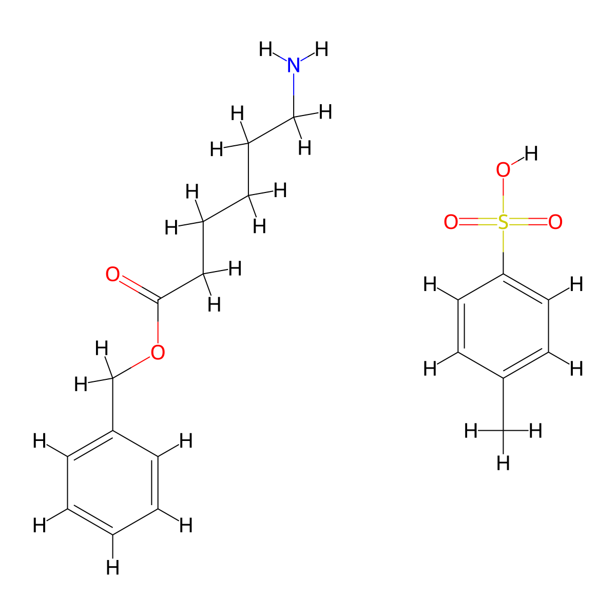 Hexanoic acid, 6-amino-, phenylmethyl ester, 4-methylbenzenesulfonate (1:1) molecular structure, CAS 5514-99-8