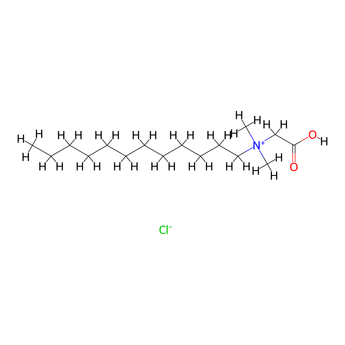1-Dodecanaminium, N-(carboxymethyl)-N,N-dimethyl-, chloride (1:1) molecular structure, CAS 55142-08-0