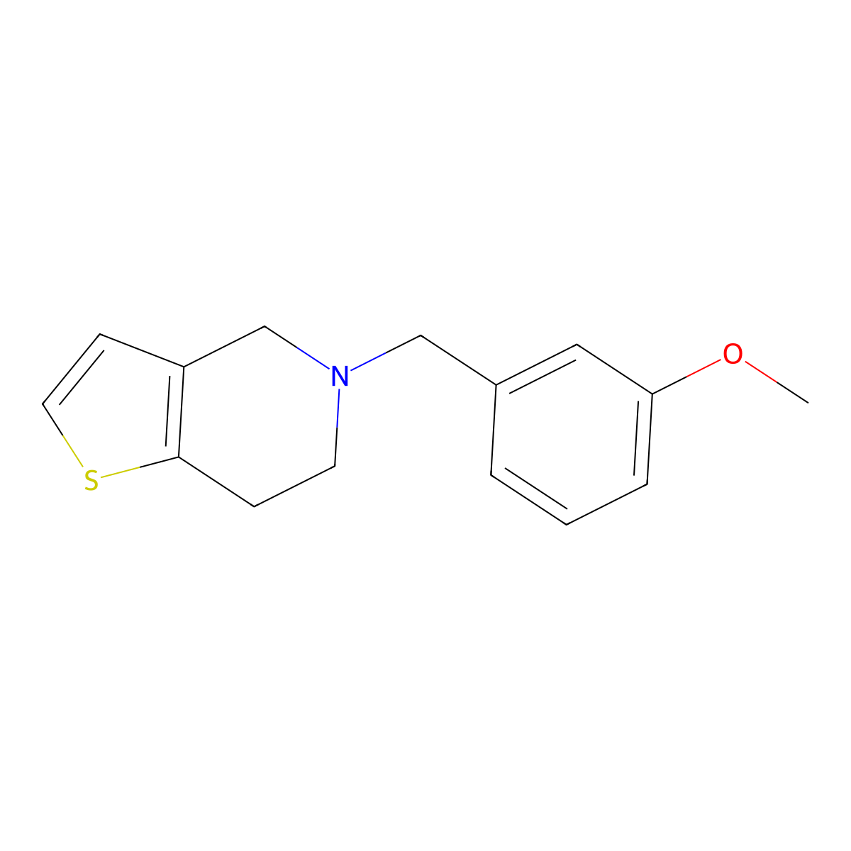 5-[(3-methoxyphenyl)methyl]-4H,5H,6H,7H-thieno[3,2-c]pyridine molecular structure, CAS 55142-92-2