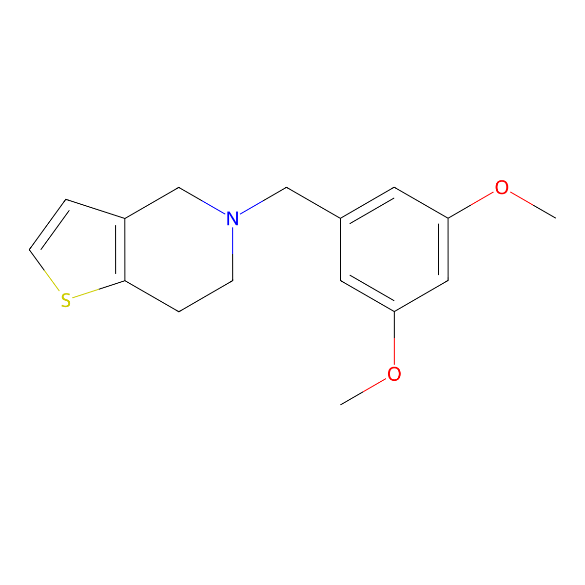 5-[(3,5-dimethoxyphenyl)methyl]-4H,5H,6H,7H-thieno[3,2-c]pyridine molecular structure, CAS 55142-97-7