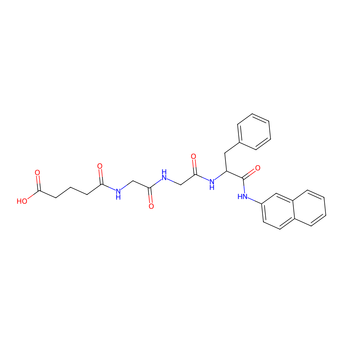 5-[[2-[[2-[[1-(Naphthalen-2-ylamino)-1-oxo-3-phenylpropan-2-yl]amino]-2-oxoethyl]amino]-2-oxoethyl]amino]-5-oxopentanoic acid molecular structure, CAS 55145-12-5