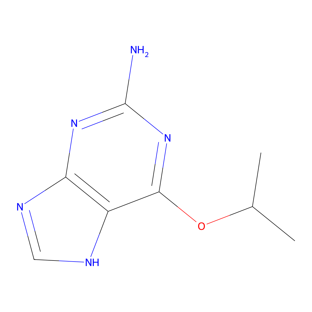 1H-Purin-2-amine, 6-(1-methylethoxy)- molecular structure, CAS 55146-05-9