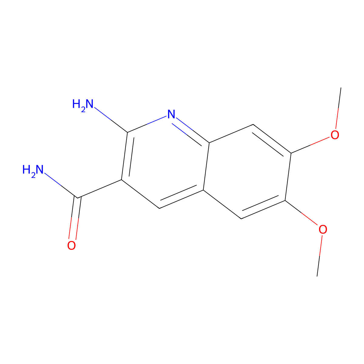 2-Amino-6,7-dimethoxyquinoline-3-carboxamide molecular structure, CAS 55149-43-4