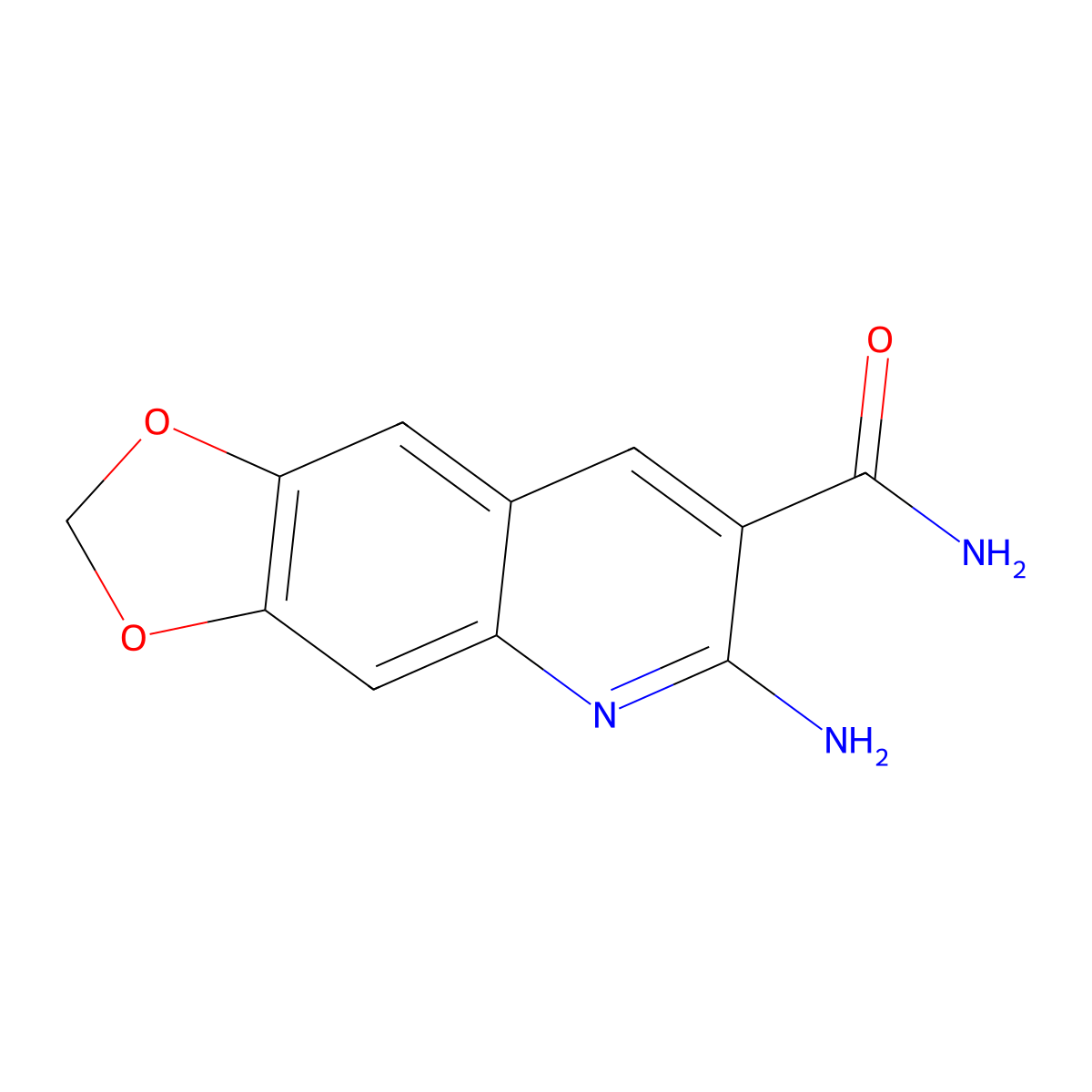 6-Amino[1,3]dioxolo[4,5-g]quinoline-7-carboxamide molecular structure, CAS 55149-47-8