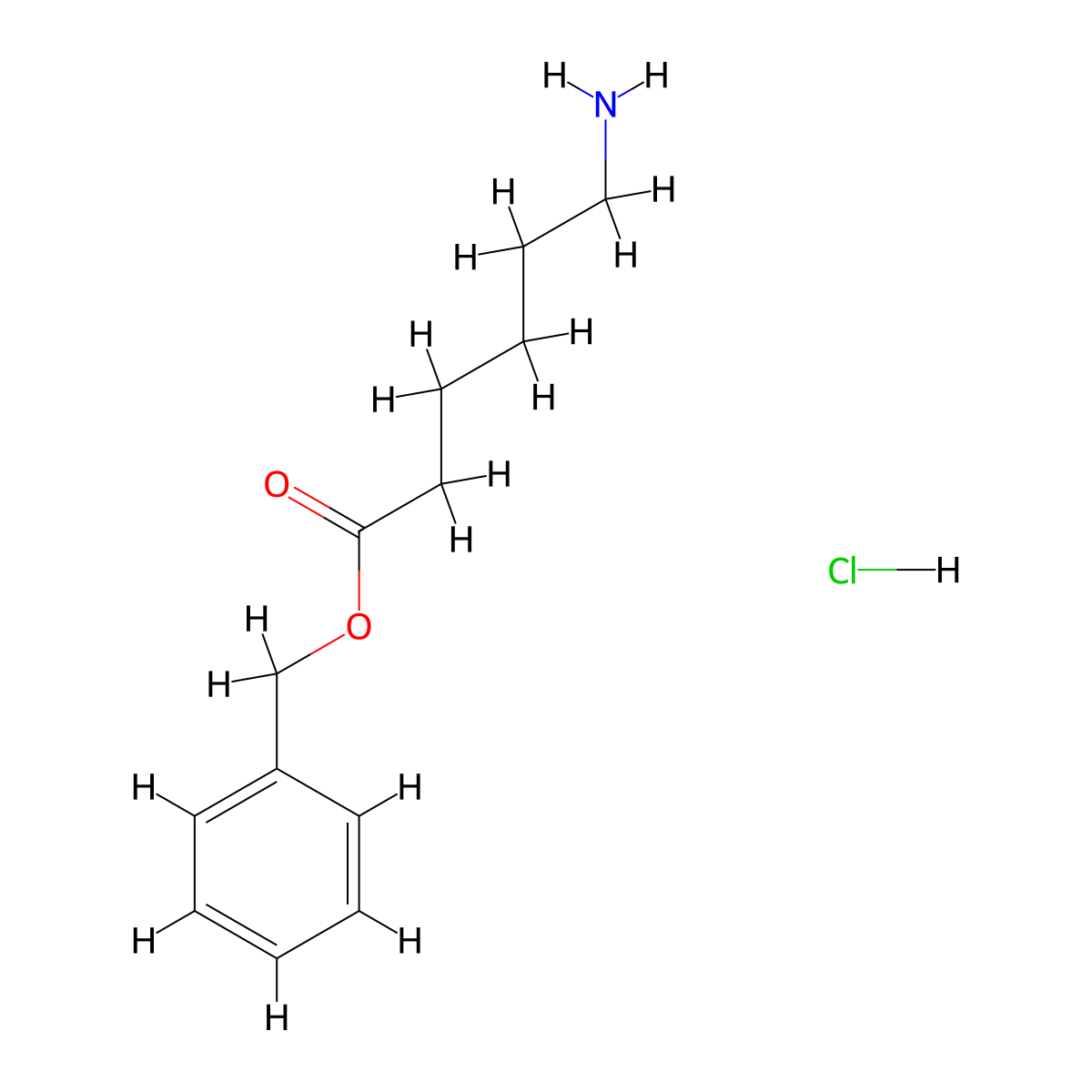 Benzyl 6-aminohexanoate hydrochloride molecular structure, CAS 5515-00-4