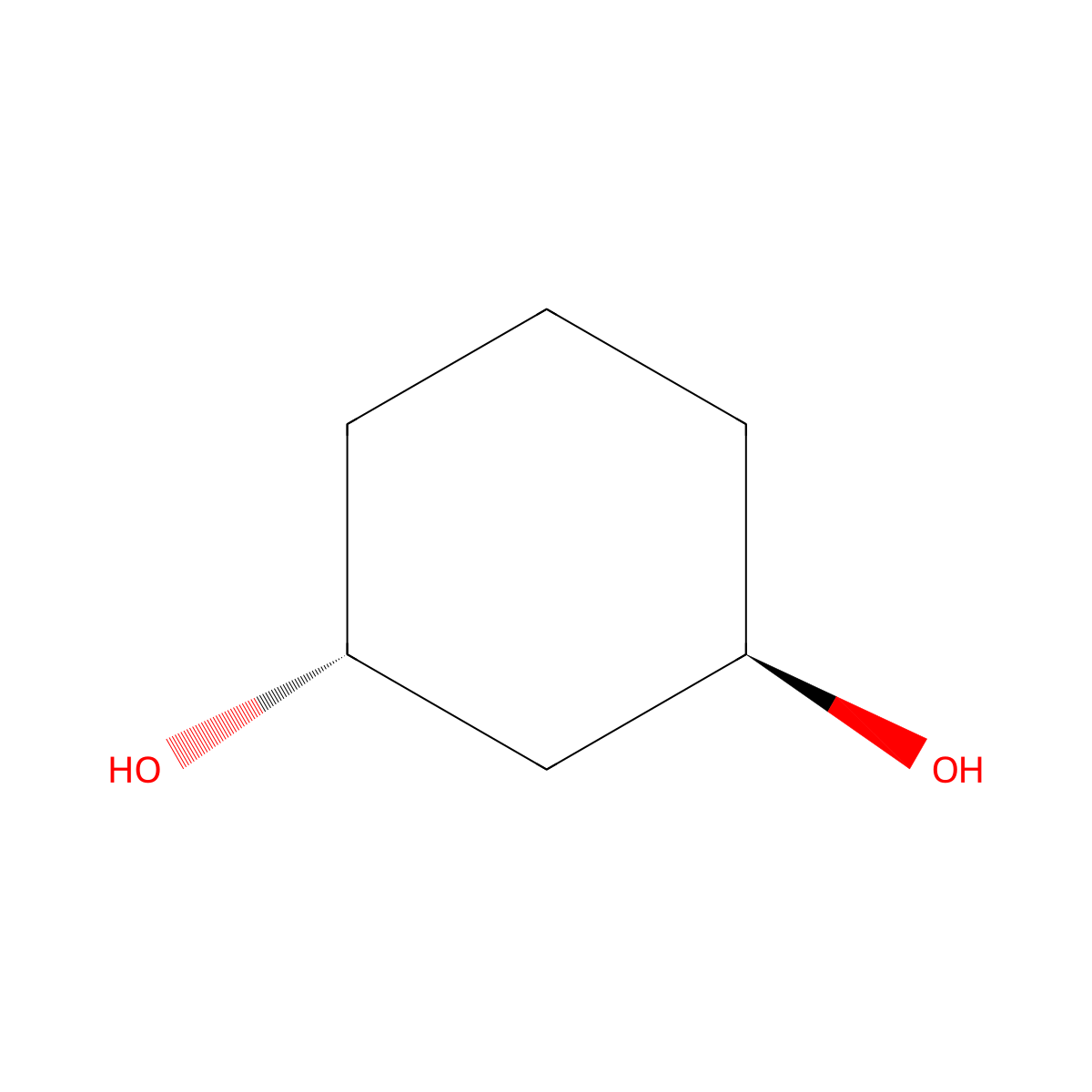 1,3-Cyclohexanediol, trans- molecular structure, CAS 5515-64-0