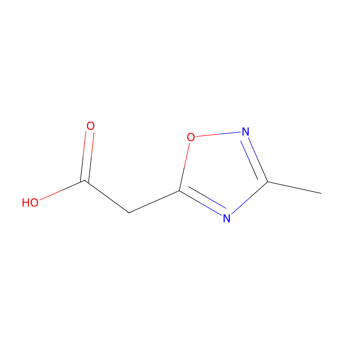 2-(3-Methyl-1,2,4-oxadiazol-5-yl)acetic acid molecular structure, CAS 55151-91-2