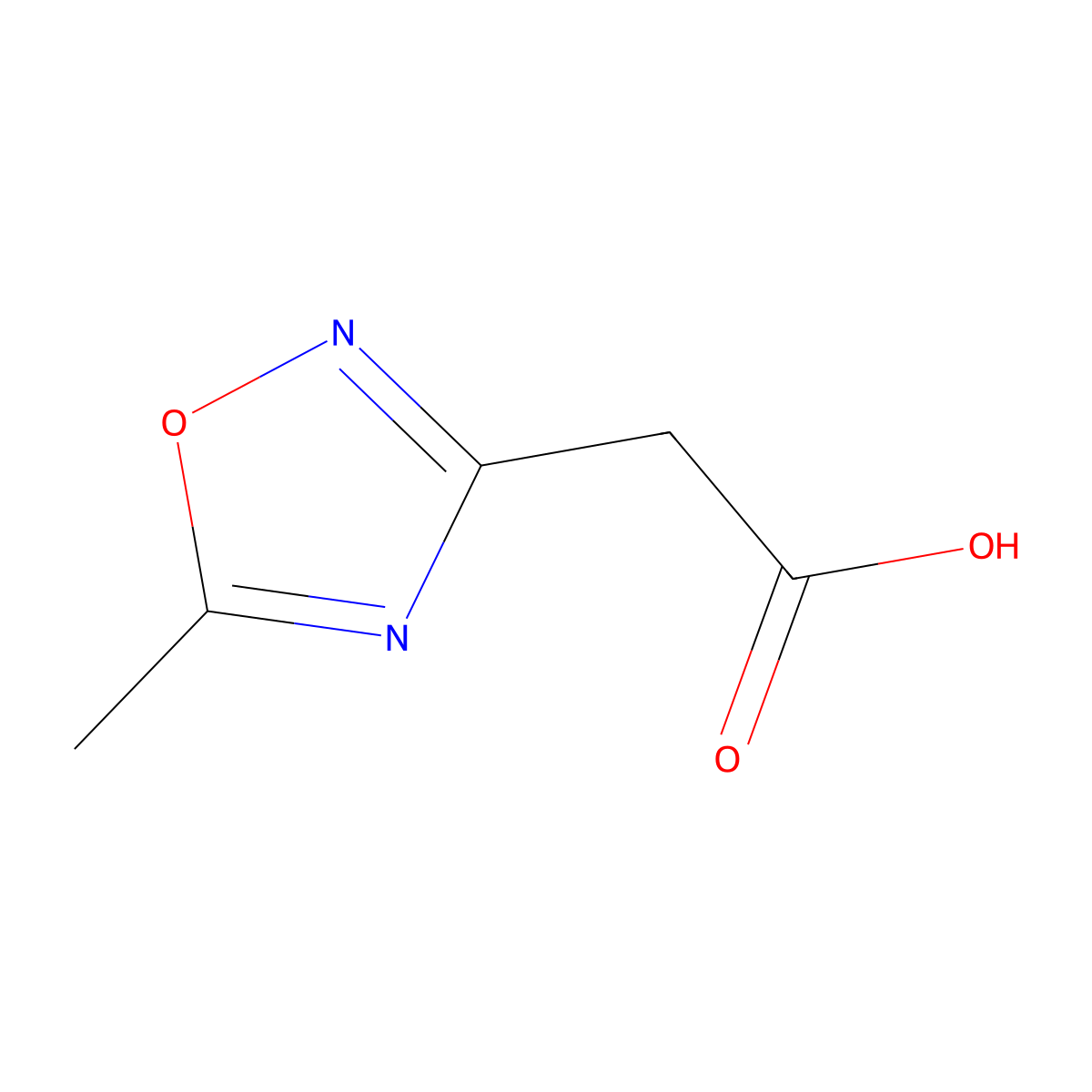 2-(5-Methyl-1,2,4-oxadiazol-3-yl)acetic acid molecular structure, CAS 55151-96-7