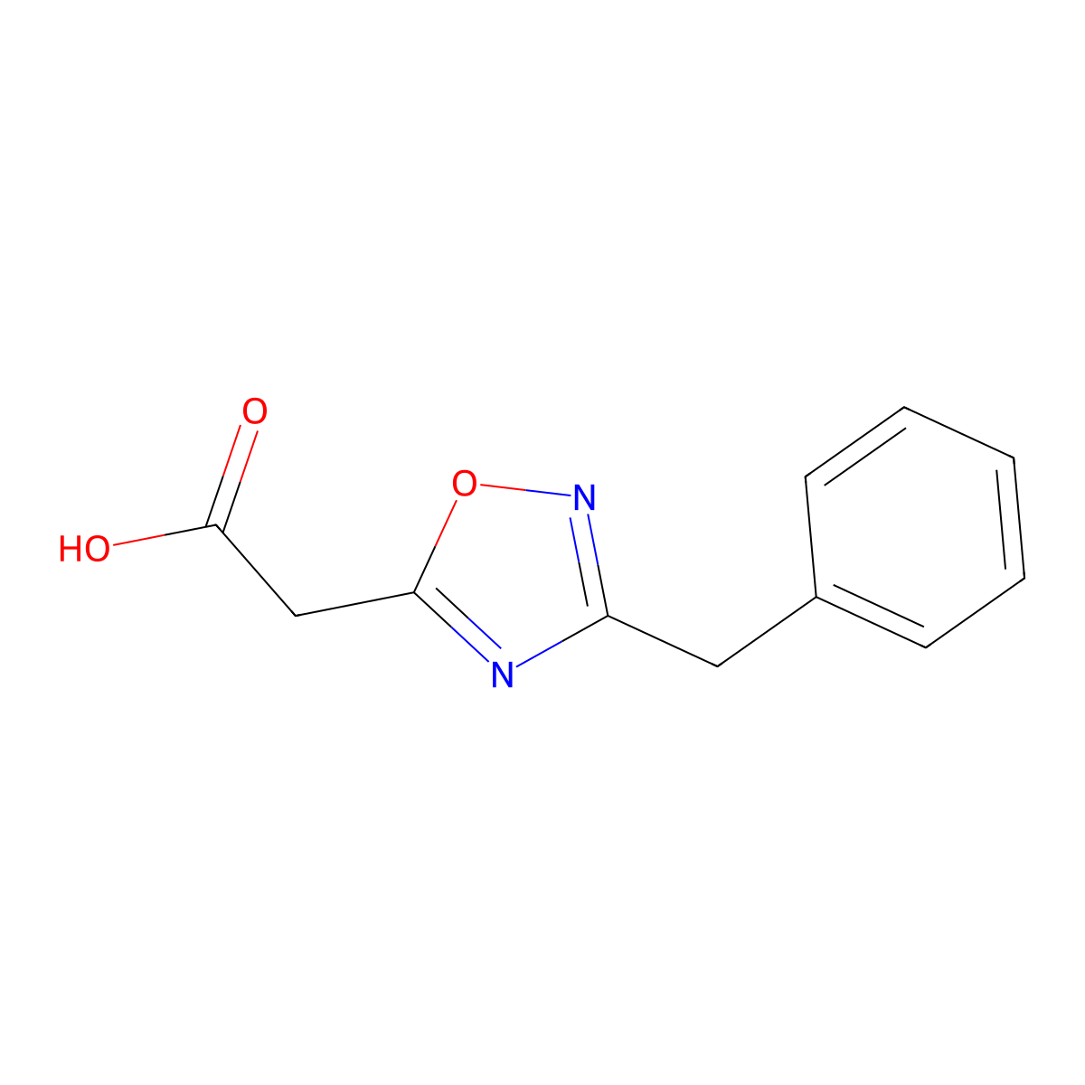 2-(3-Benzyl-1,2,4-oxadiazol-5-yl)acetic acid molecular structure, CAS 55152-17-5