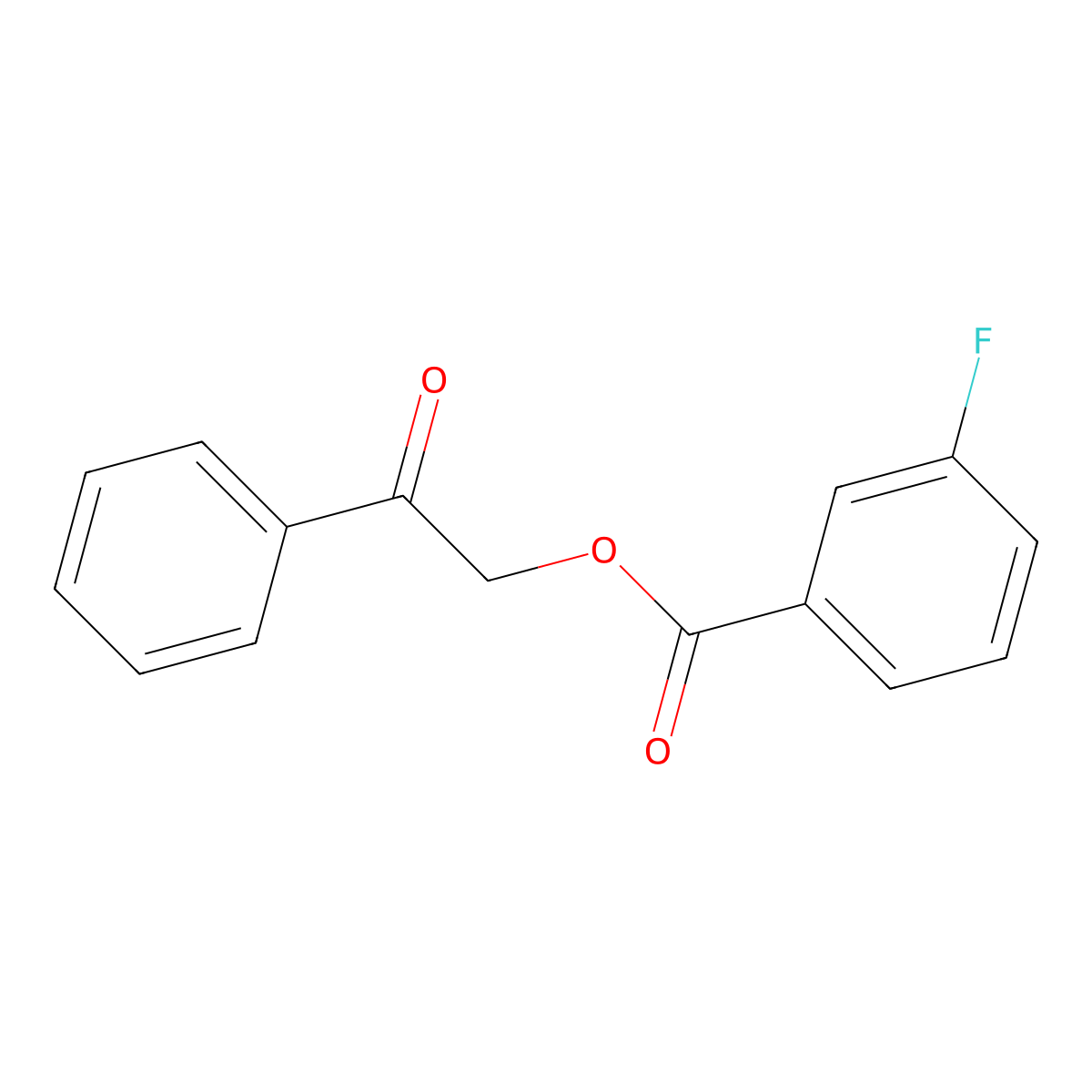 2-Oxo-2-phenylethyl 3-fluorobenzoate molecular structure, CAS 55153-23-6