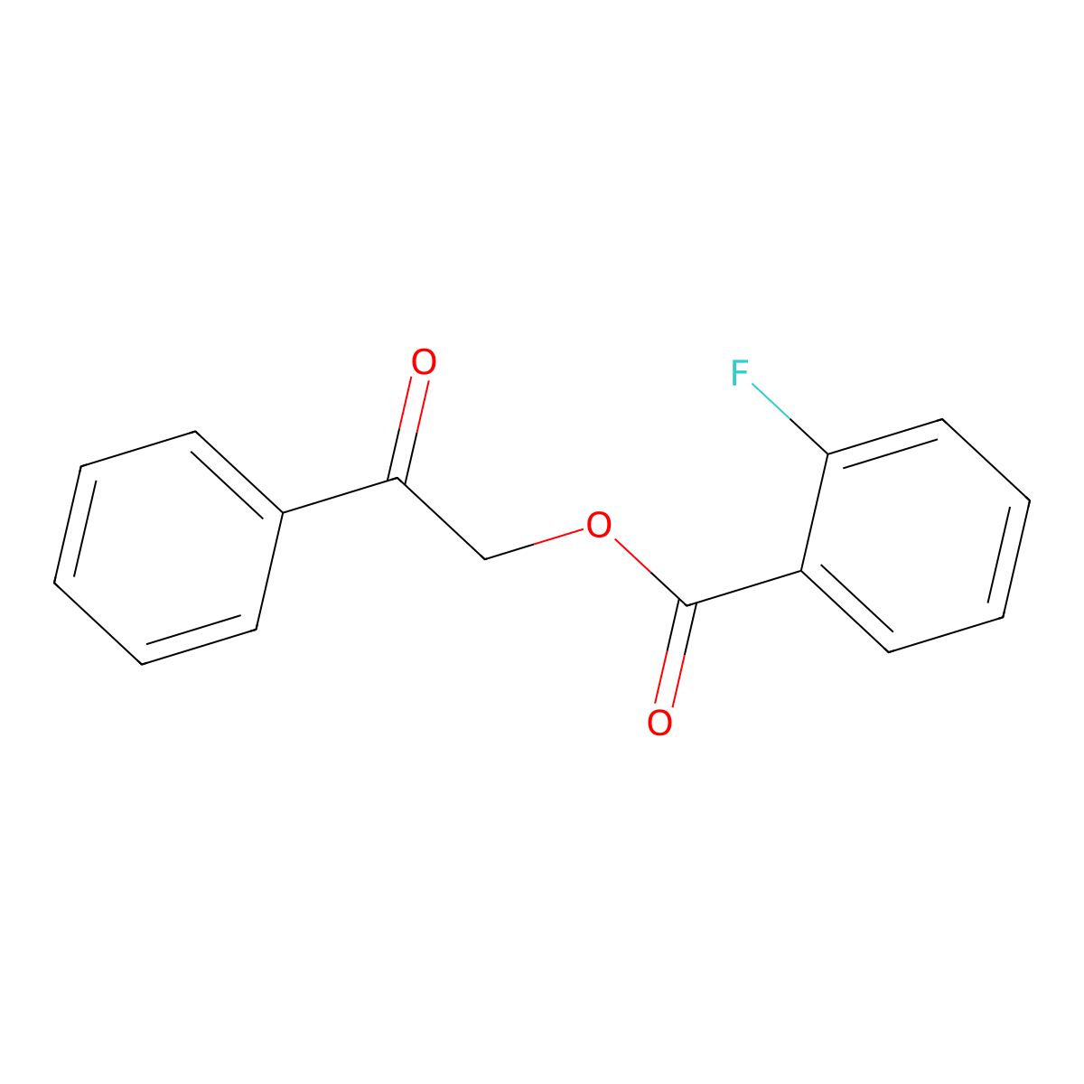 2-Oxo-2-phenylethyl 2-fluorobenzoate molecular structure, CAS 55153-24-7