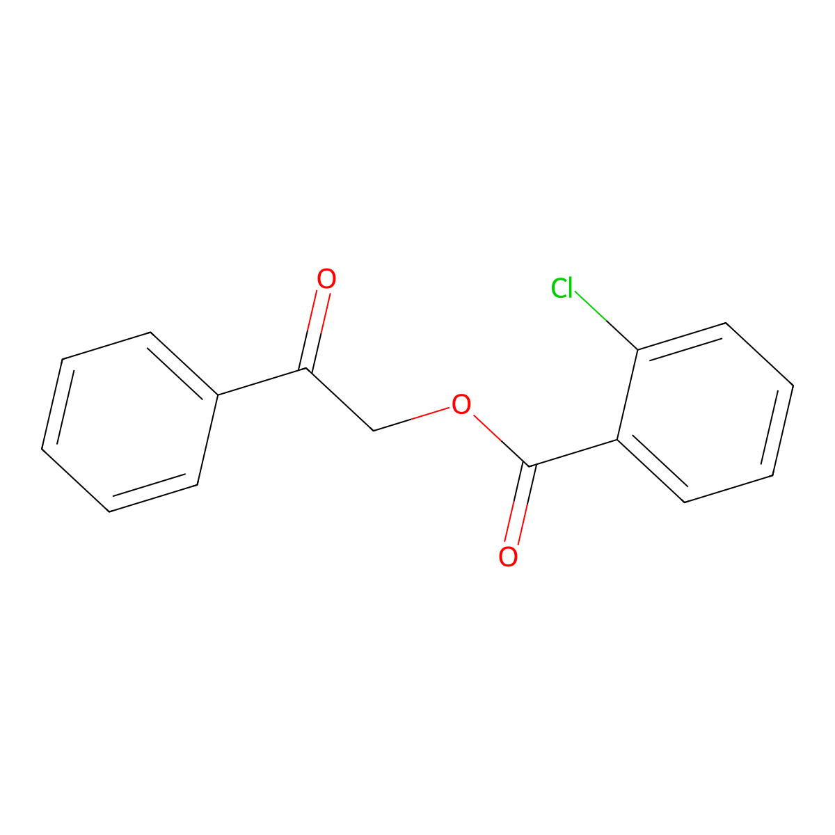 2-Oxo-2-phenylethyl 2-chlorobenzoate molecular structure, CAS 55153-25-8