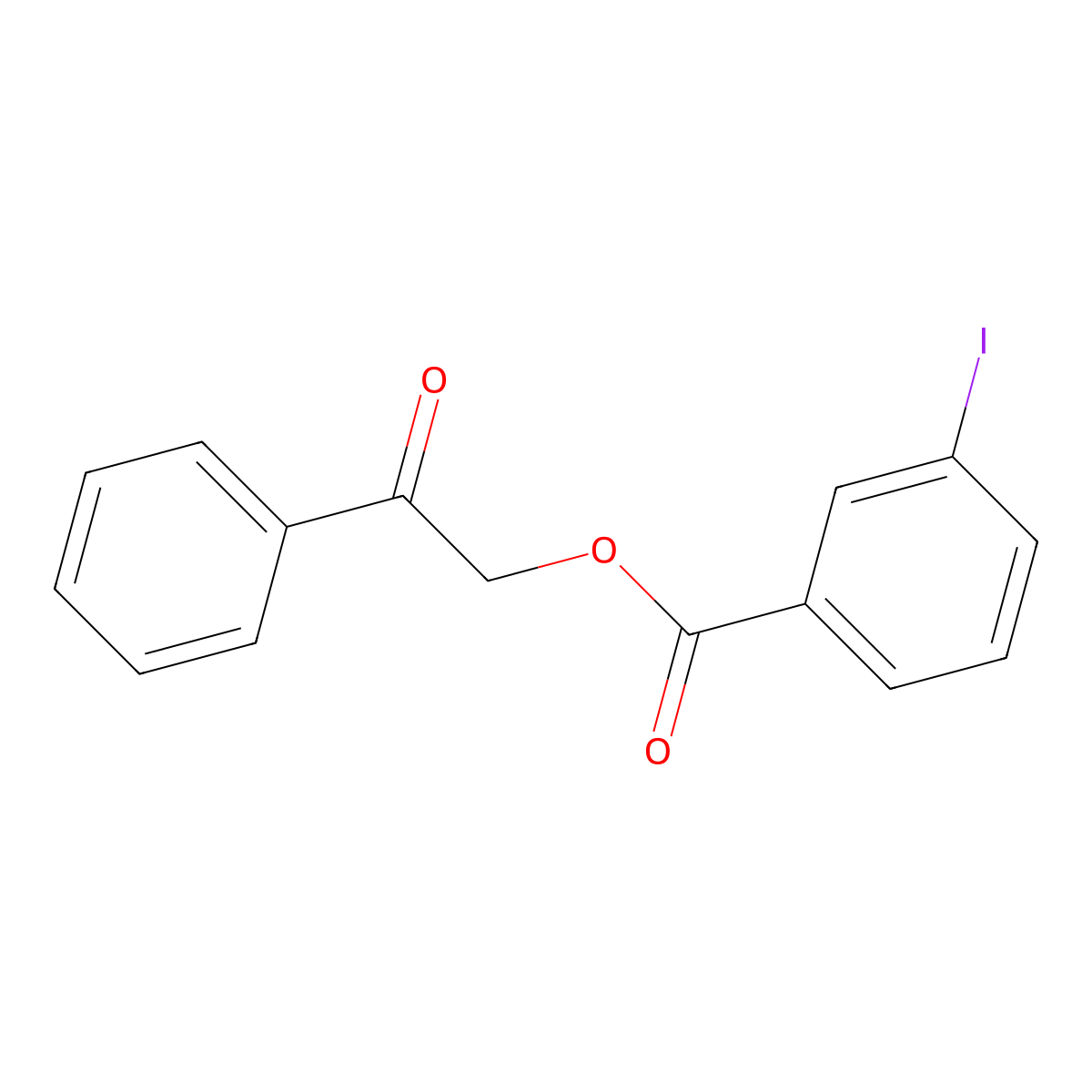 2-Oxo-2-phenylethyl 3-iodobenzoate molecular structure, CAS 55153-30-5