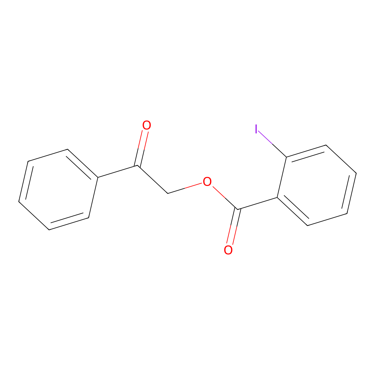 2-Oxo-2-phenylethyl 2-iodobenzoate molecular structure, CAS 55153-31-6