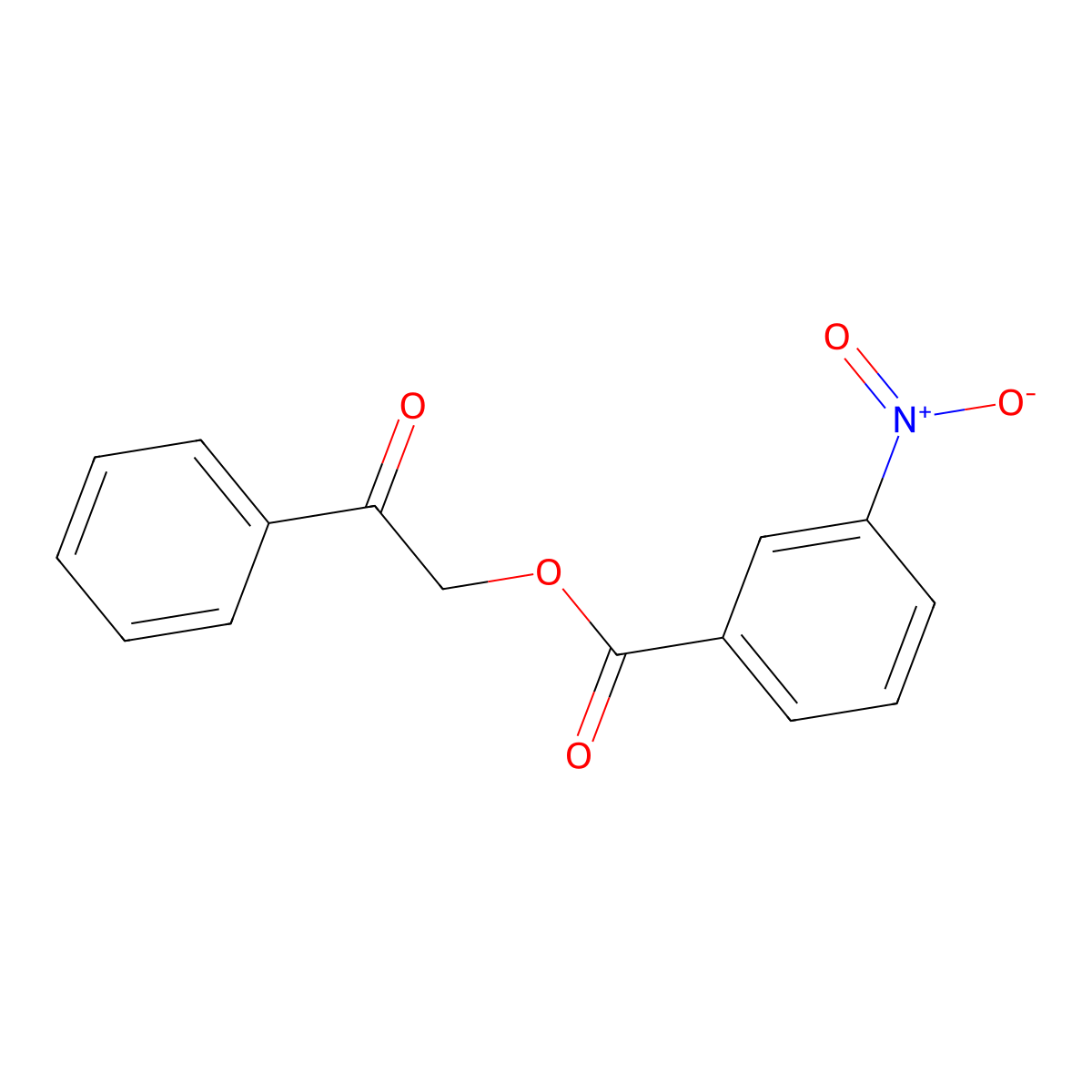 2-Oxo-2-phenylethyl 3-nitrobenzoate molecular structure, CAS 55153-32-7