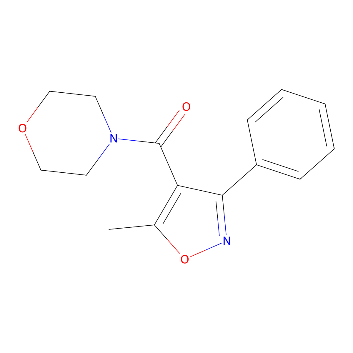 4-[(5-Methyl-3-phenyl-4-isoxazolyl)carbonyl]-morpholine molecular structure, CAS 55153-42-9