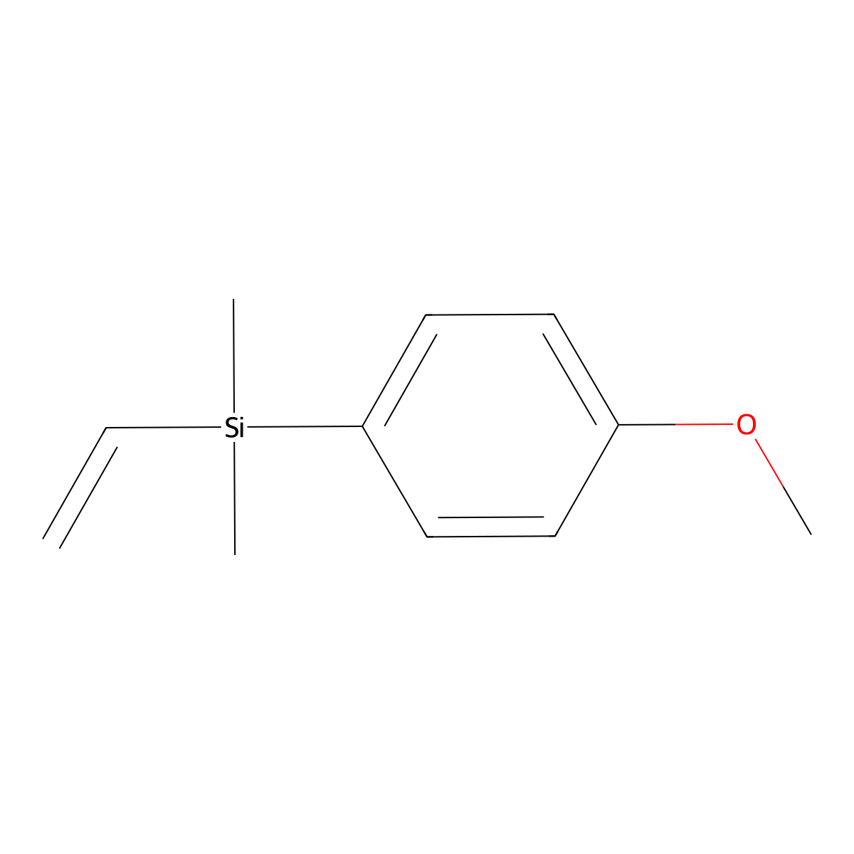4-Methoxyphenyl dimethylvinyl silane molecular structure, CAS 55153-99-6
