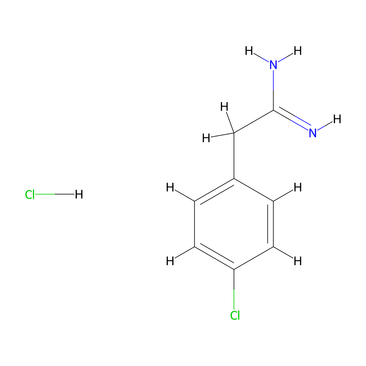 (4-Chlorophenyl)ethanimidamide--hydrogen chloride (1/1) molecular structure, CAS 55154-90-0