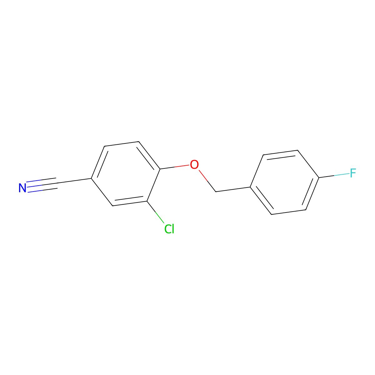3-Chloro-4-[(4-fluorophenyl)methoxy]benzonitrile molecular structure, CAS 5516-26-7