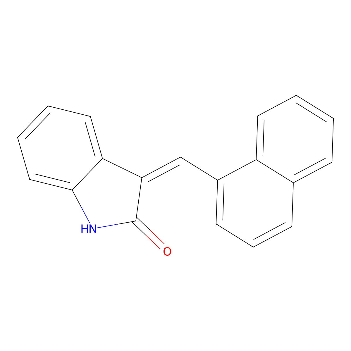 1,3-Dihydro-3-(1-naphthalenylmethylene)-2H-indol-2-one molecular structure, CAS 55160-03-7