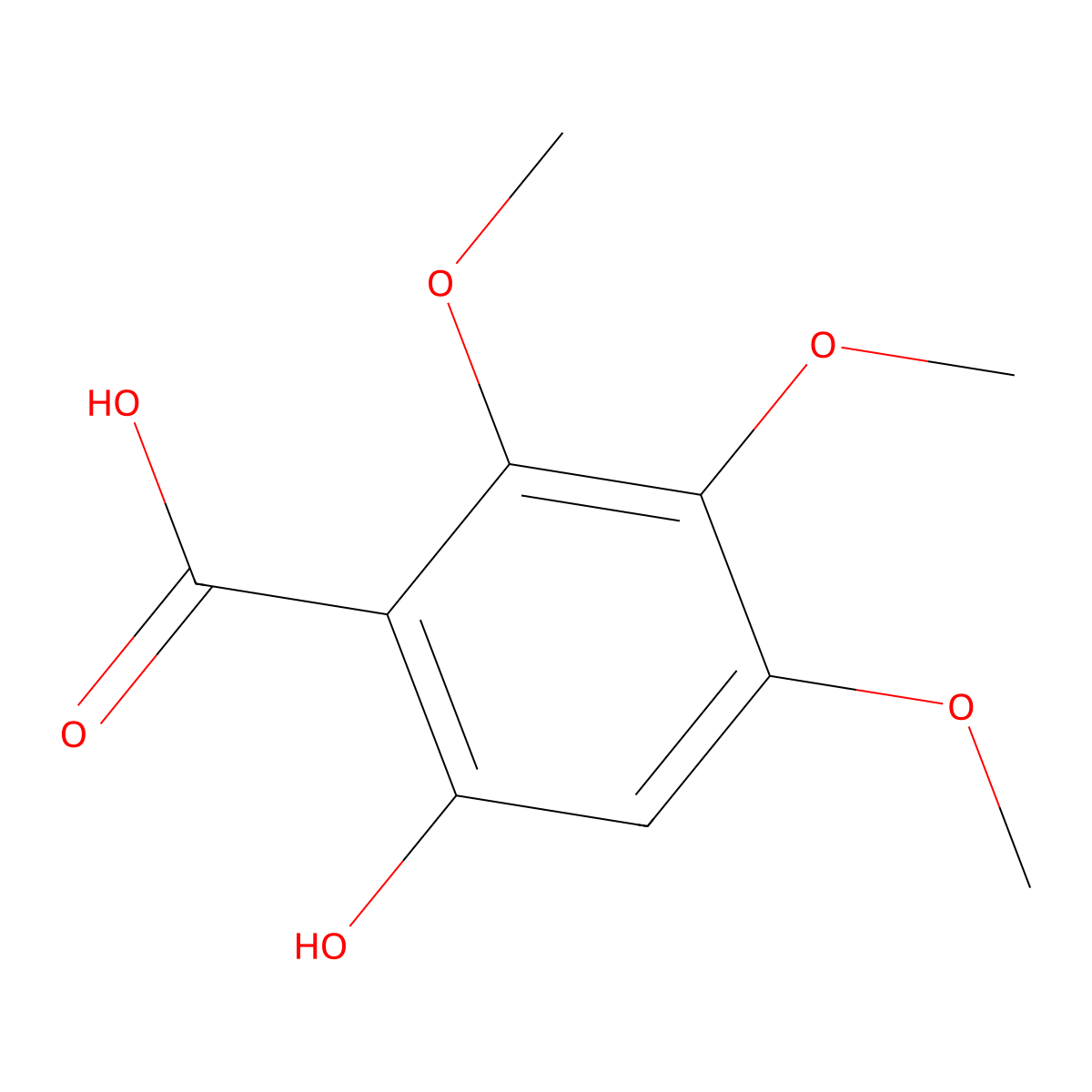 6-Hydroxy-2,3,4-trimethoxybenzoic acid molecular structure, CAS 55162-39-5