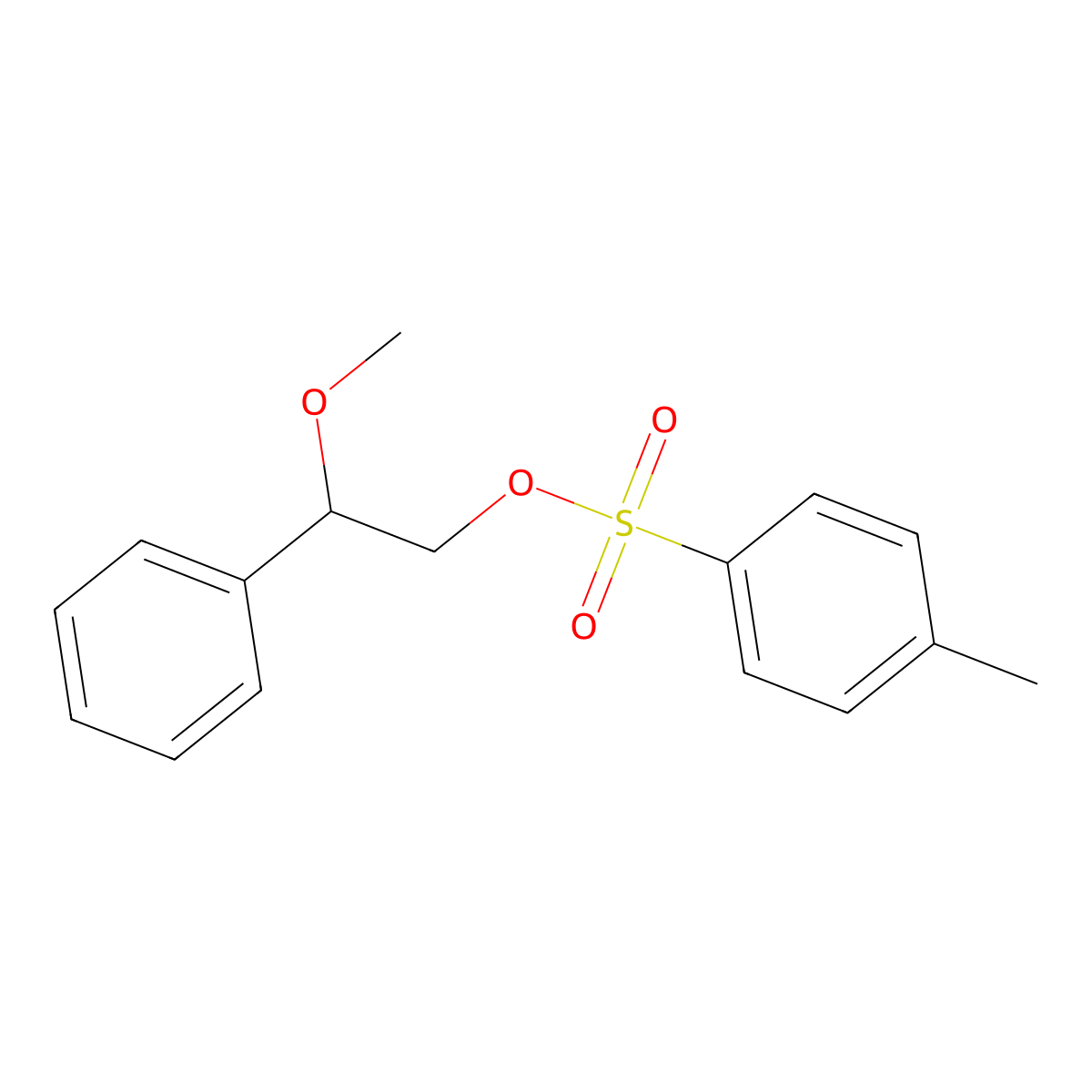 2-Methoxy-2-phenylethyl 4-methylbenzene-1-sulfonate molecular structure, CAS 55163-71-8