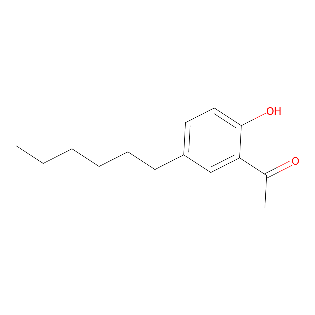 1-(5-Hexyl-2-hydroxyphenyl)ethan-1-one molecular structure, CAS 55168-32-6