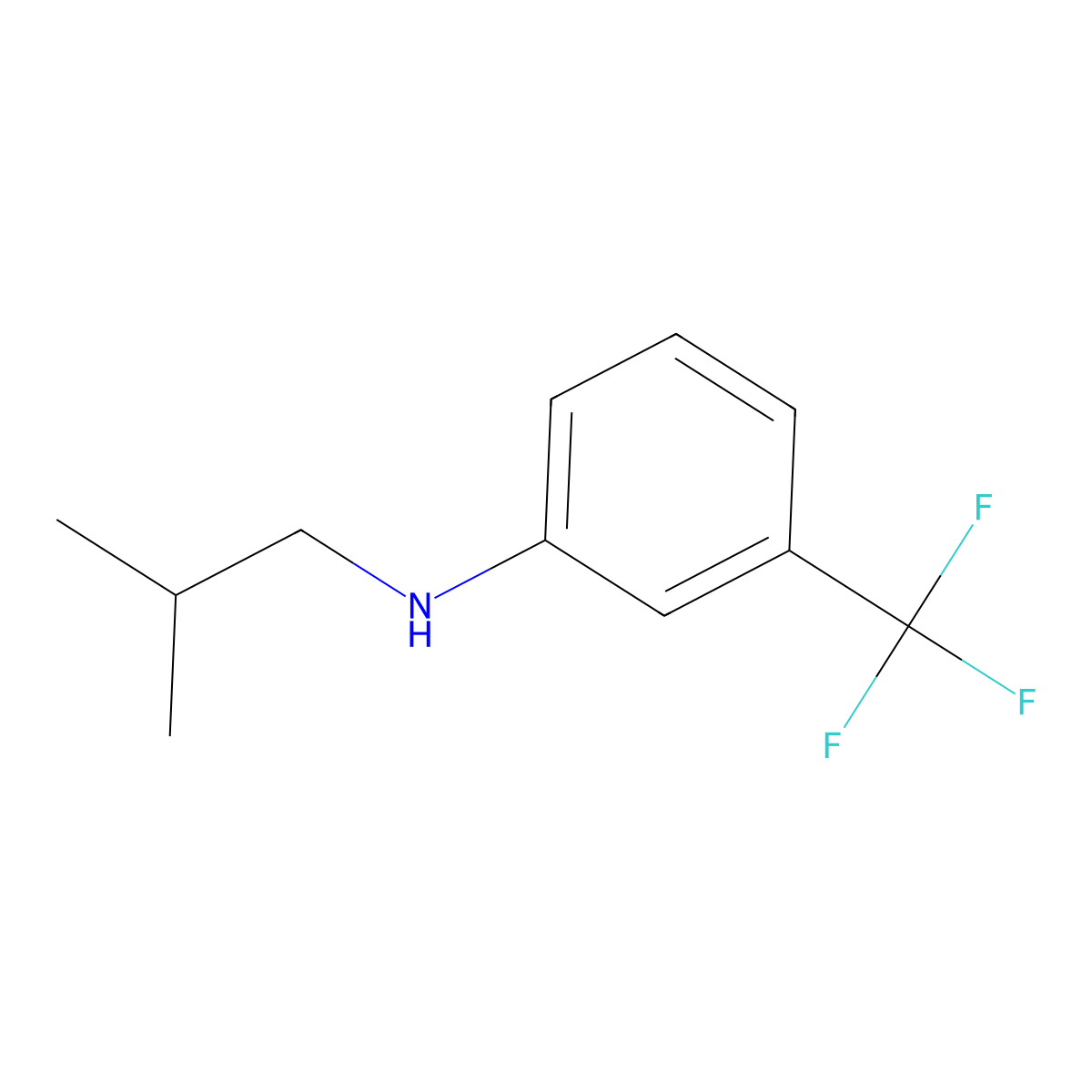 Isobutyl-(3-trifluoromethyl-phenyl)-amine molecular structure, CAS 55171-30-7