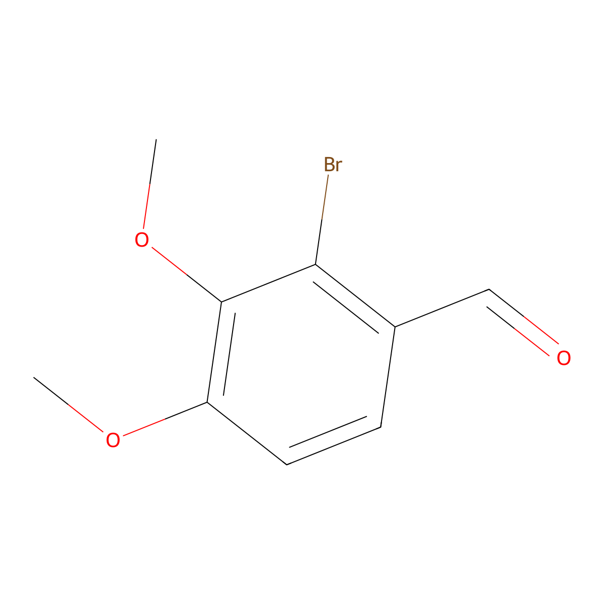 2-Bromo-3,4-dimethoxybenzaldehyde molecular structure, CAS 55171-60-3