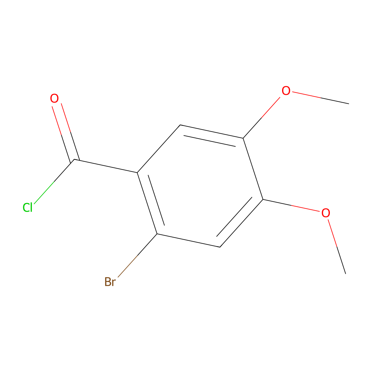 2-Bromo-4,5-dimethoxybenzoyl chloride molecular structure, CAS 55171-61-4