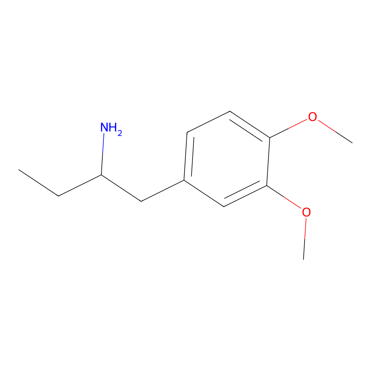 1-(3,4-Dimethoxyphenyl)butan-2-amine molecular structure, CAS 55174-55-5