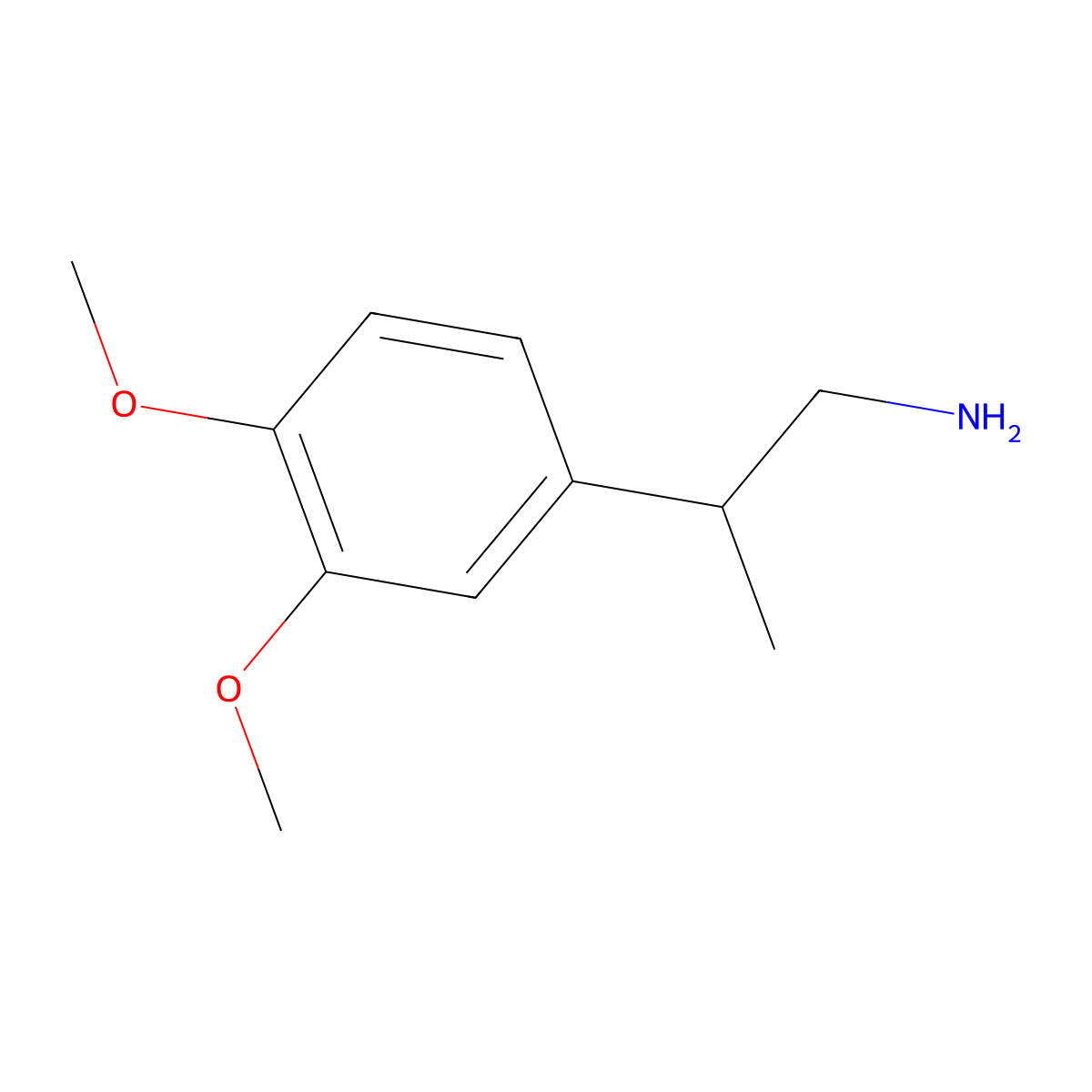 2-(3,4-Dimethoxyphenyl)propan-1-amine molecular structure, CAS 55174-61-3