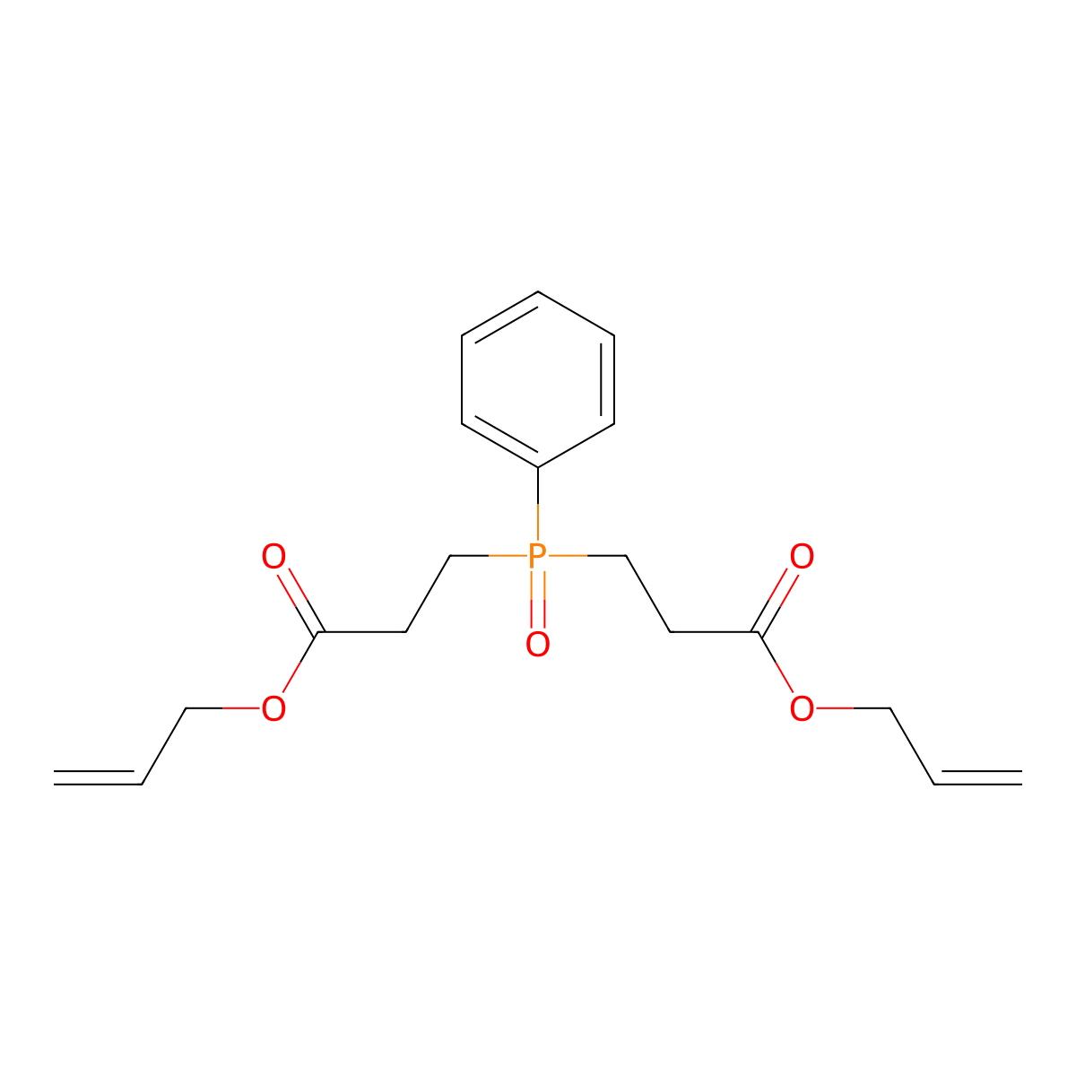 Prop-2-enyl 3-[(3-oxo-3-prop-2-enoxypropyl)-phenylphosphoryl]propanoate molecular structure, CAS 5518-55-8