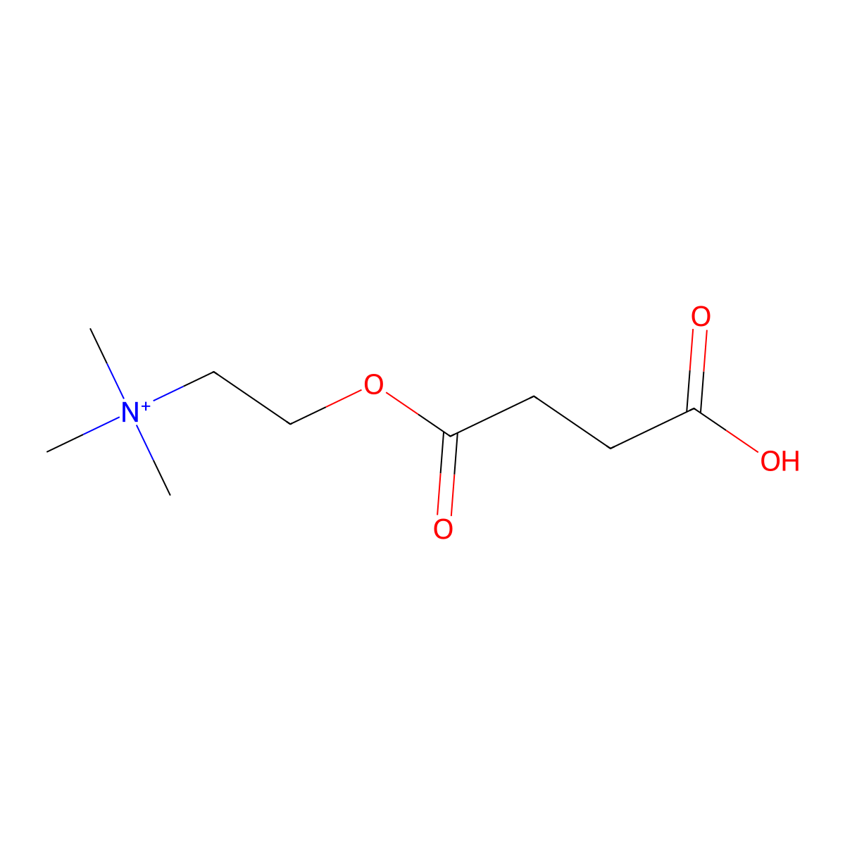 Succinylmonocholine molecular structure, CAS 5518-77-4