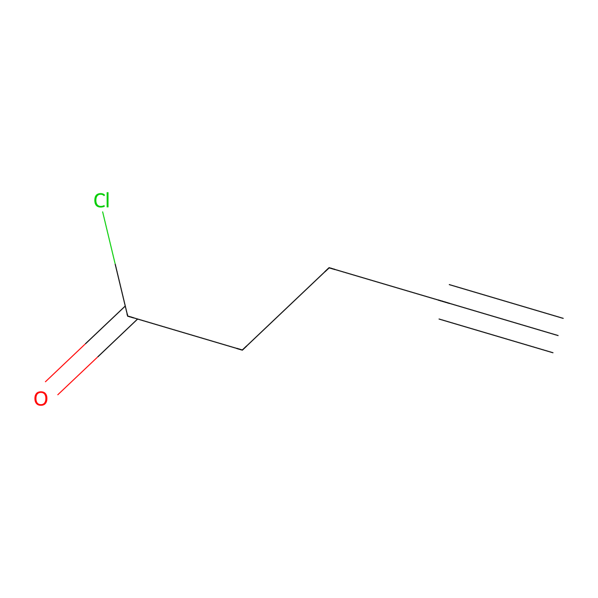 Pent-4-ynoyl chloride molecular structure, CAS 55183-44-3