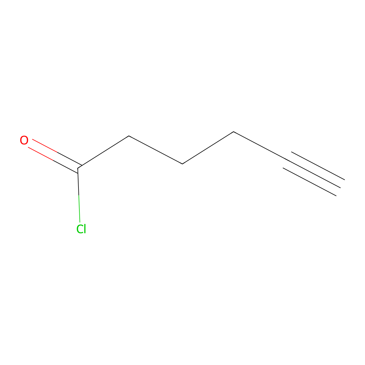 Hex-5-ynoyl chloride molecular structure, CAS 55183-45-4