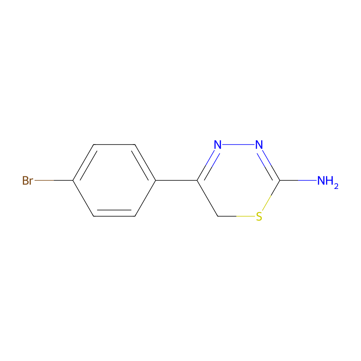 5-(4-bromophenyl)-6H-1,3,4-thiadiazin-2-amine molecular structure, CAS 55185-78-9
