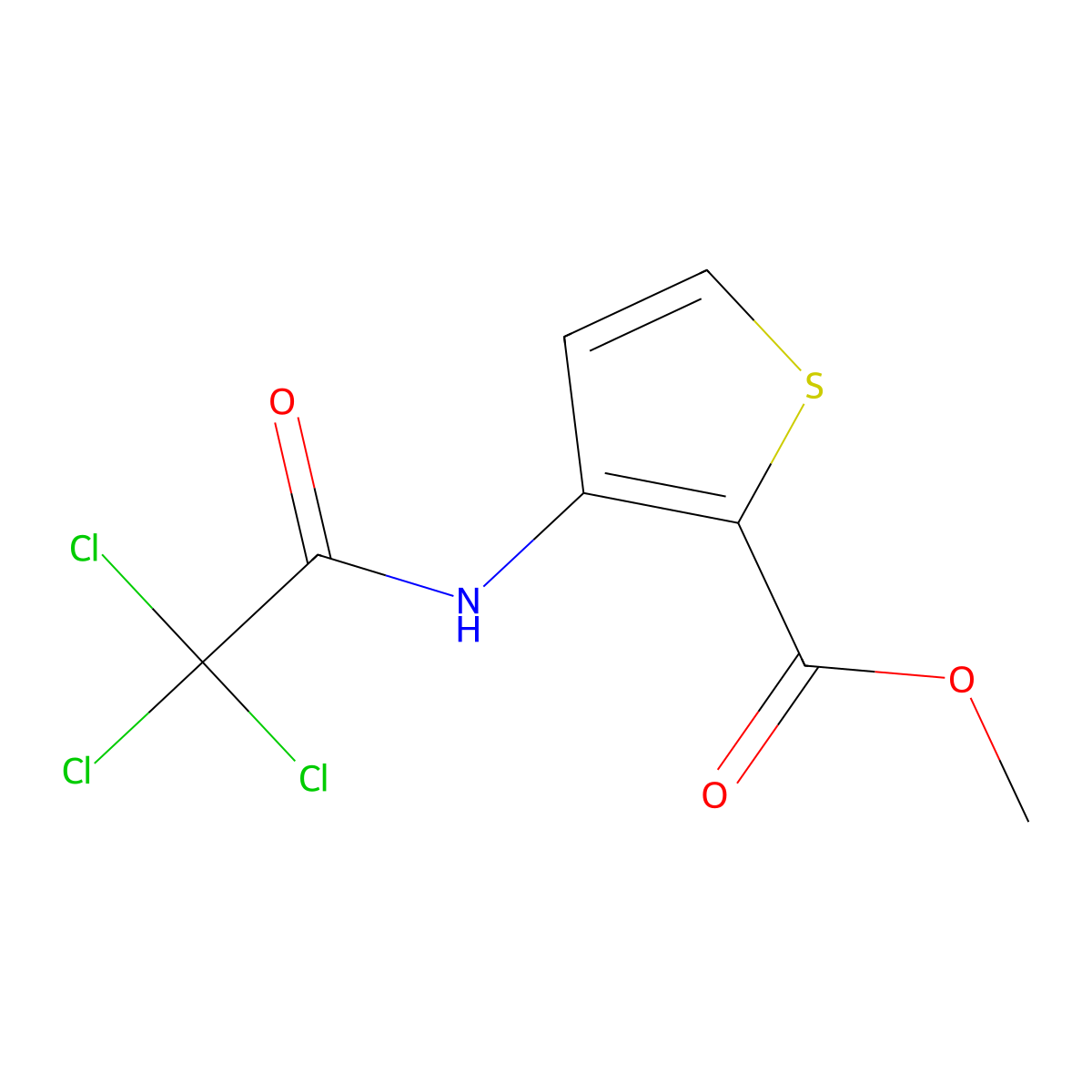 Methyl 3-(2,2,2-trichloroacetamido)thiophene-2-carboxylate molecular structure, CAS 551899-09-3