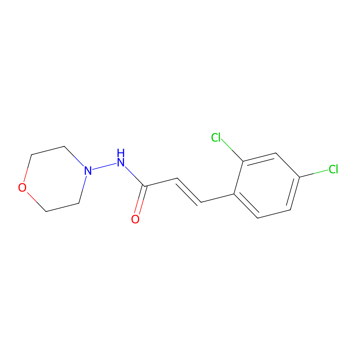2-Propenamide, 3-(2,4-dichlorophenyl)-N-4-morpholinyl- molecular structure, CAS 551899-31-1