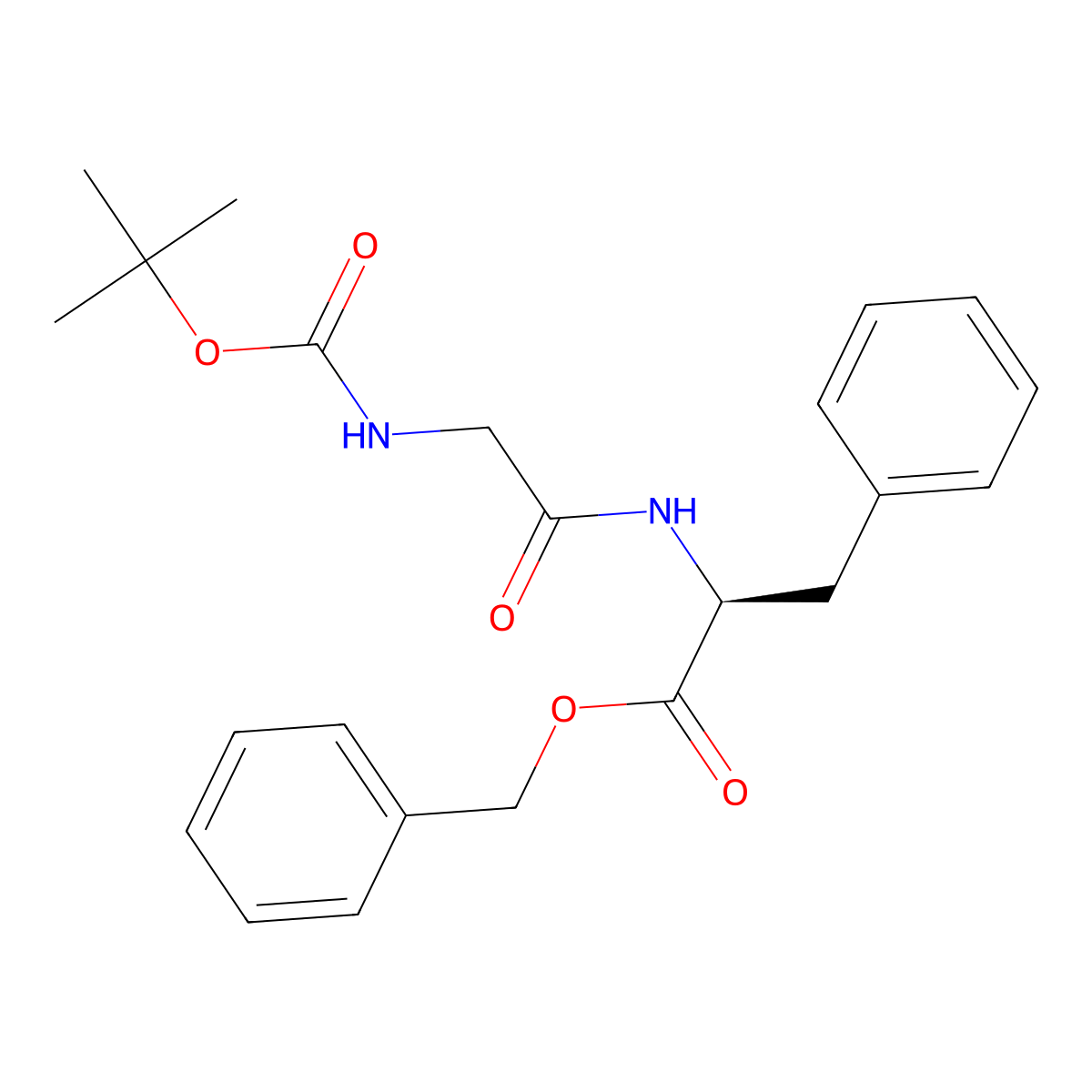 benzyl (2S)-2-[[2-[(2-methylpropan-2-yl)oxycarbonylamino]acetyl]amino]-3-phenylpropanoate molecular structure, CAS 5519-03-9