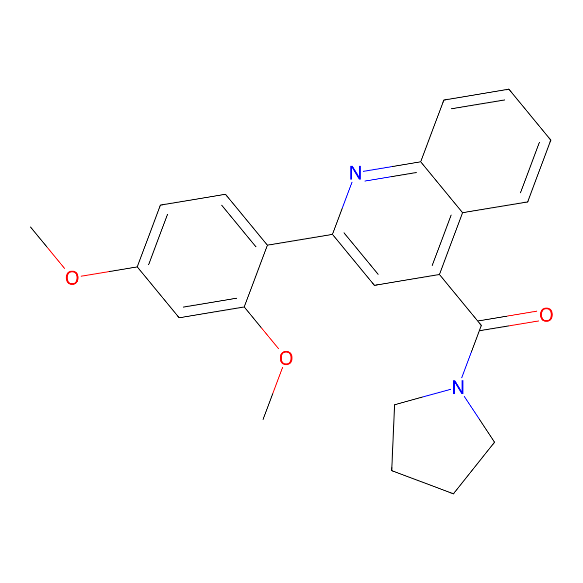 [2-(2,4-Dimethoxyphenyl)quinolin-4-yl]-pyrrolidin-1-ylmethanone molecular structure, CAS 551901-39-4