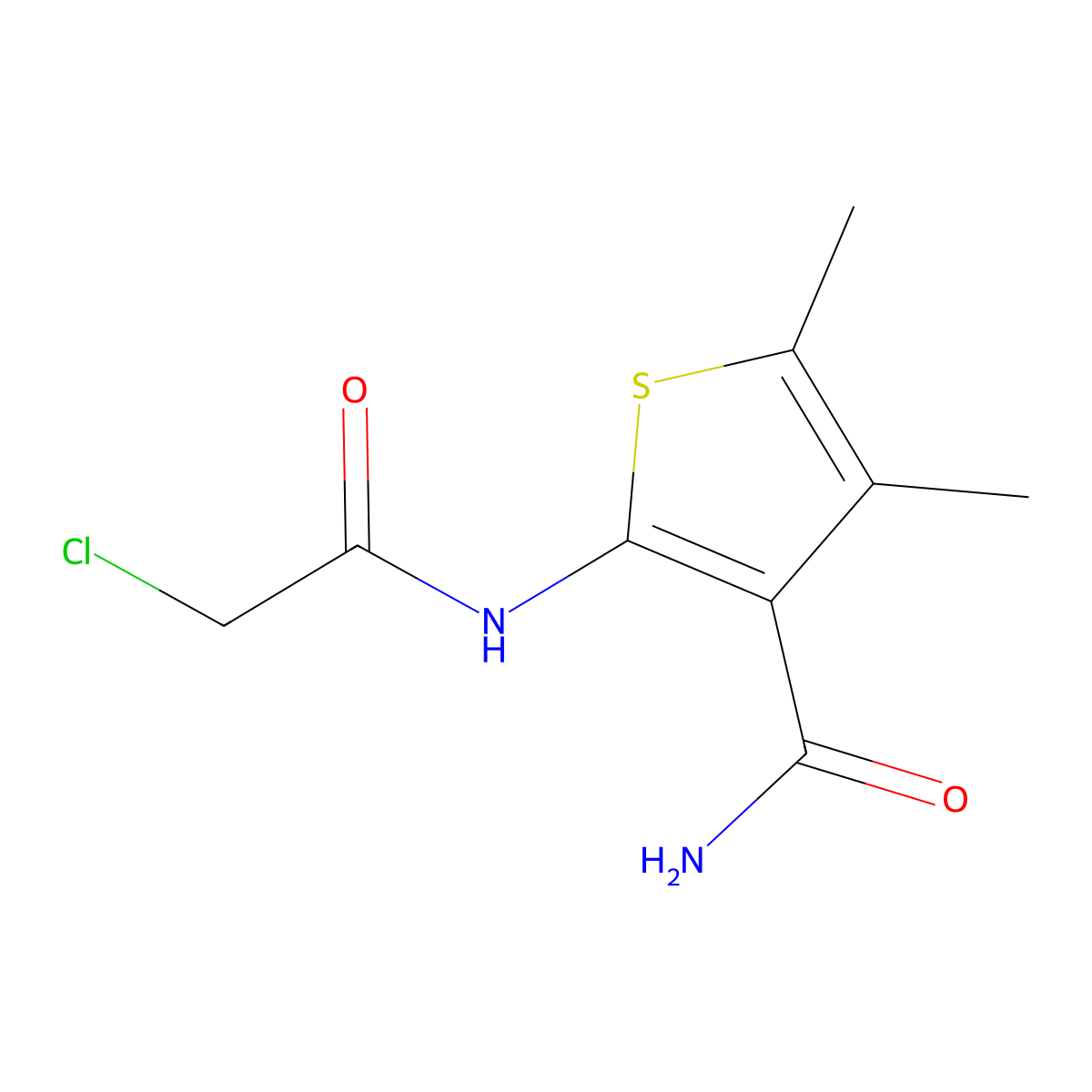 2-[(Chloroacetyl)amino]-4,5-dimethylthiophene-3-carboxamide molecular structure, CAS 551903-76-5