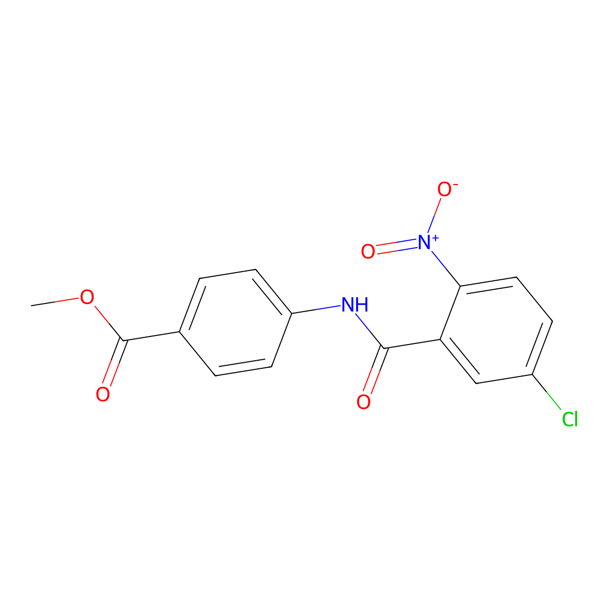Methyl 4-({5-chloro-2-nitrobenzoyl}amino)benzoate molecular structure, CAS 551908-15-7