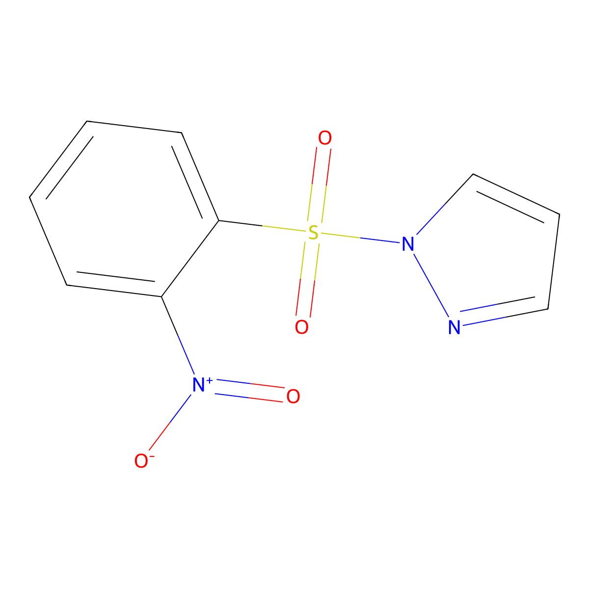 1-[(2-nitrophenyl)sulfonyl]-1H-pyrazole molecular structure, CAS 551908-16-8