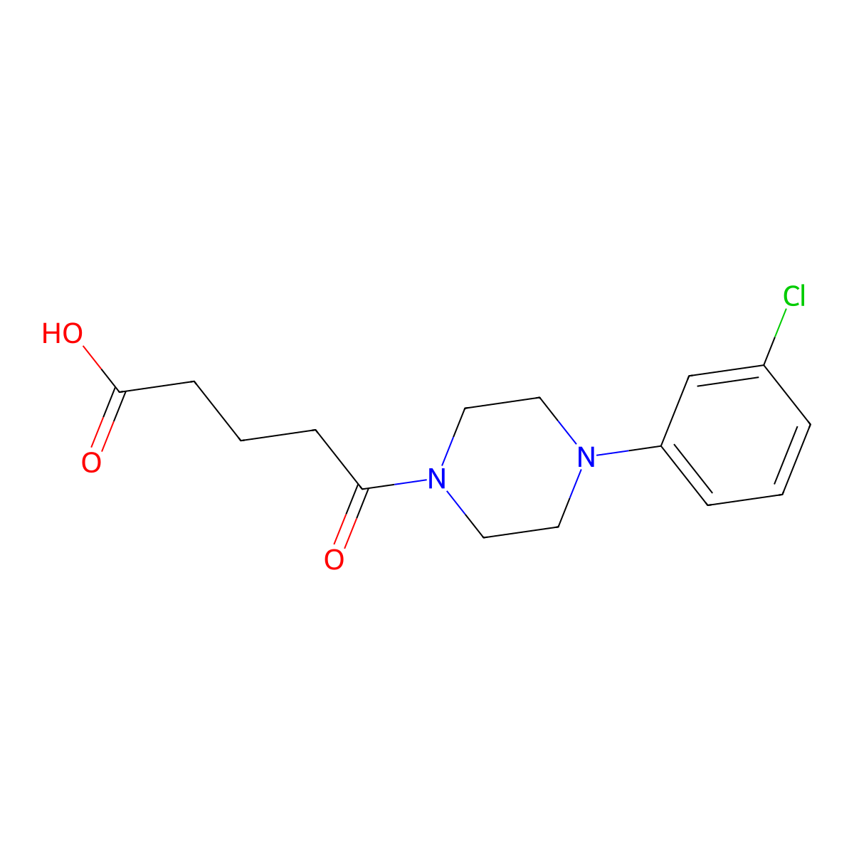 5-[4-(3-Chlorophenyl)piperazin-1-yl]-5-oxopentanoic acid molecular structure, CAS 551909-20-7