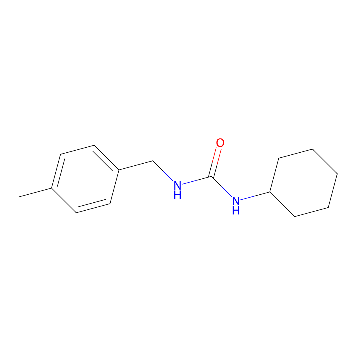 N-cyclohexyl-N'-(4-methylbenzyl)urea molecular structure, CAS 551909-42-3