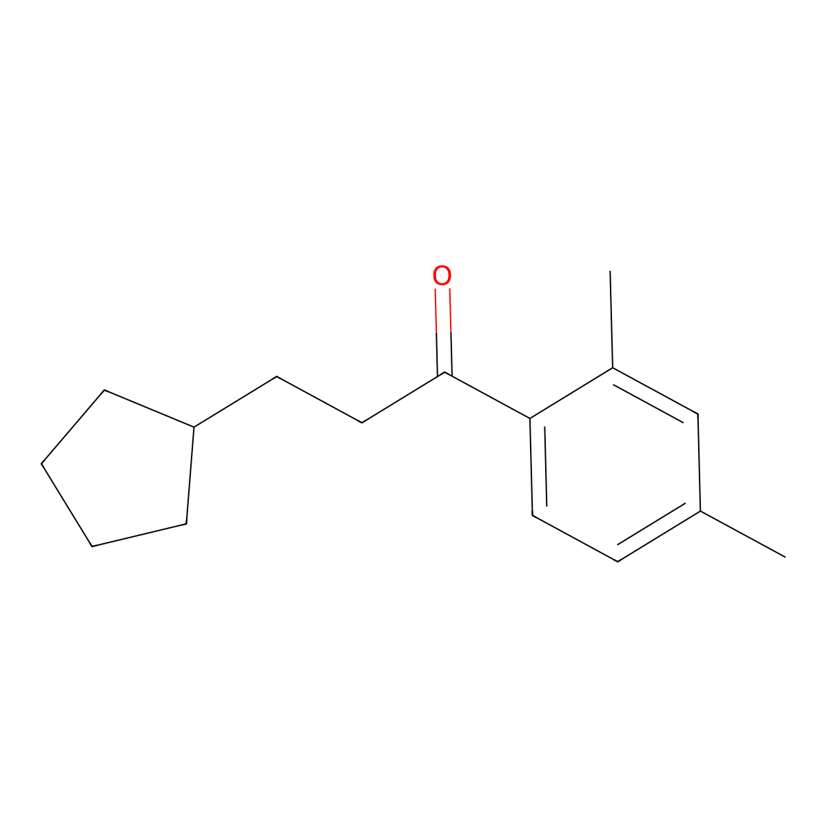 3-Cyclopentyl-1-(2,4-dimethylphenyl)-1-propanone molecular structure, CAS 55191-11-2