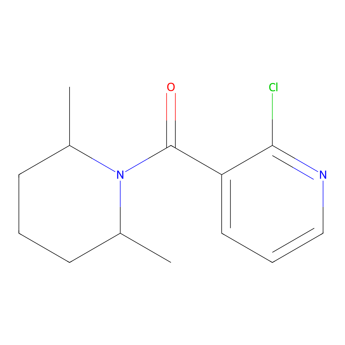 1-[(2-Chloro-3-pyridinyl)carbonyl]-2,6-dimethylpiperidine molecular structure, CAS 551911-59-2