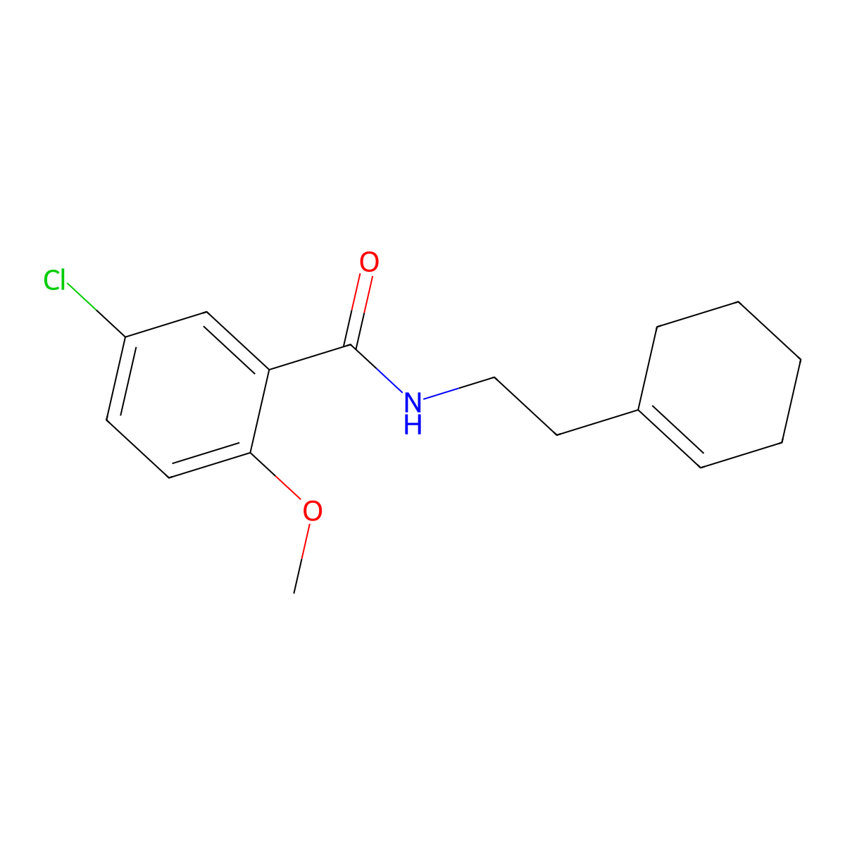 5-chloro-N-[2-(cyclohexen-1-yl)ethyl]-2-methoxybenzamide molecular structure, CAS 551914-79-5